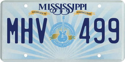 MS license plate MHV499
