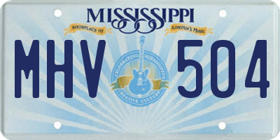 MS license plate MHV504