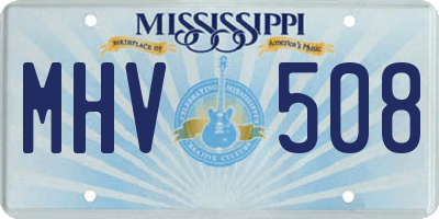 MS license plate MHV508