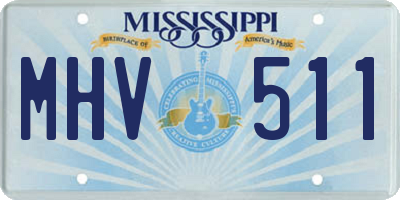 MS license plate MHV511