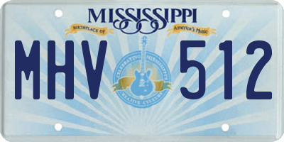 MS license plate MHV512