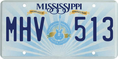 MS license plate MHV513
