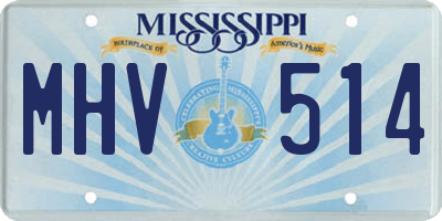 MS license plate MHV514