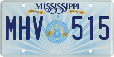 MS license plate MHV515