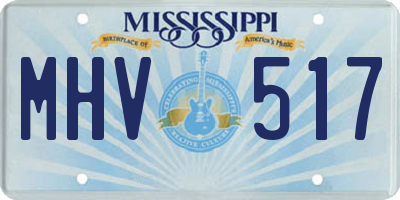 MS license plate MHV517