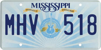 MS license plate MHV518