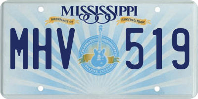 MS license plate MHV519