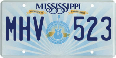 MS license plate MHV523