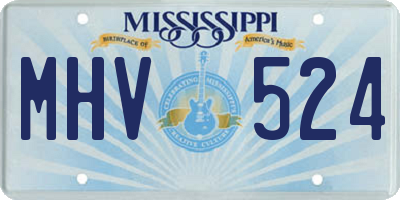 MS license plate MHV524