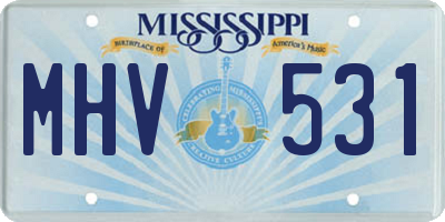 MS license plate MHV531