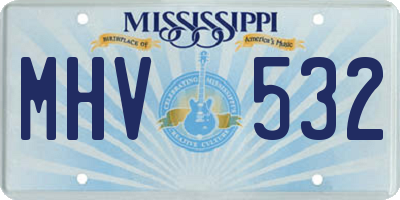 MS license plate MHV532