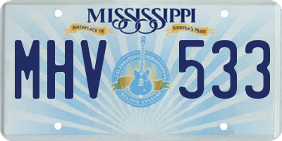 MS license plate MHV533