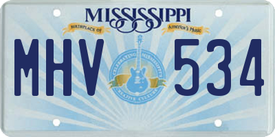 MS license plate MHV534
