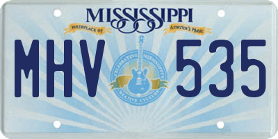 MS license plate MHV535