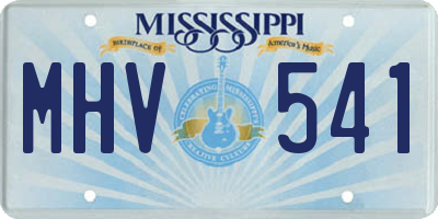 MS license plate MHV541