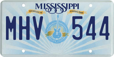 MS license plate MHV544