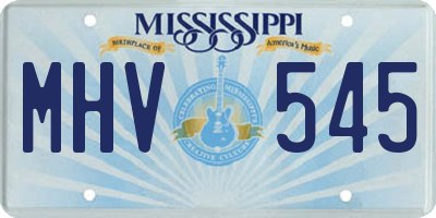 MS license plate MHV545
