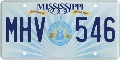 MS license plate MHV546