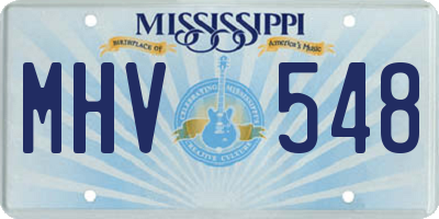 MS license plate MHV548