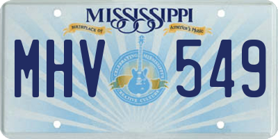 MS license plate MHV549