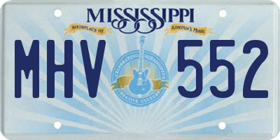 MS license plate MHV552
