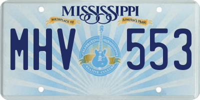 MS license plate MHV553