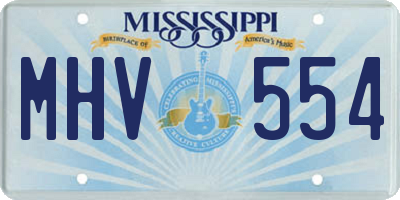 MS license plate MHV554