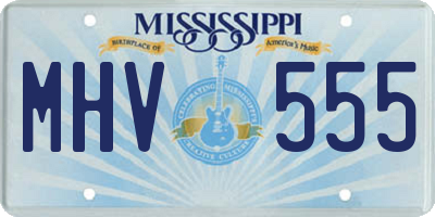 MS license plate MHV555