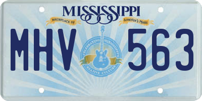 MS license plate MHV563