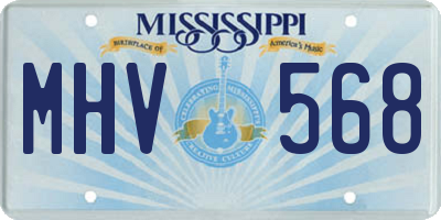 MS license plate MHV568