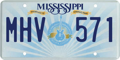 MS license plate MHV571