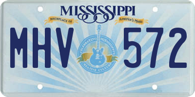 MS license plate MHV572