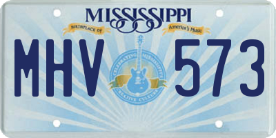 MS license plate MHV573