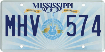 MS license plate MHV574