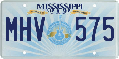 MS license plate MHV575