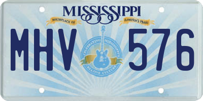 MS license plate MHV576