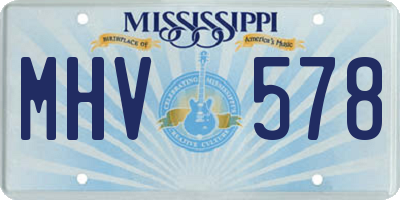 MS license plate MHV578