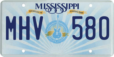 MS license plate MHV580