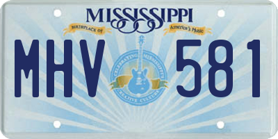 MS license plate MHV581