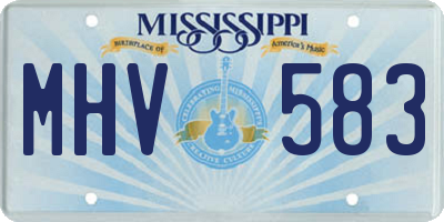 MS license plate MHV583
