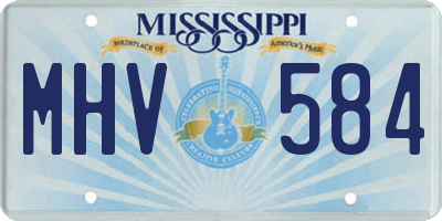 MS license plate MHV584