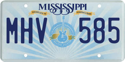 MS license plate MHV585