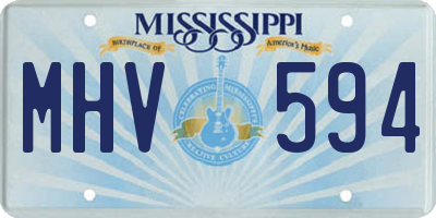 MS license plate MHV594