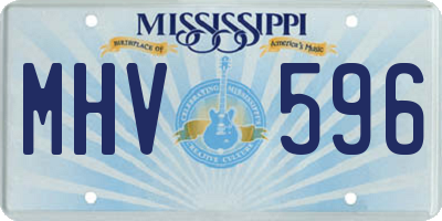 MS license plate MHV596