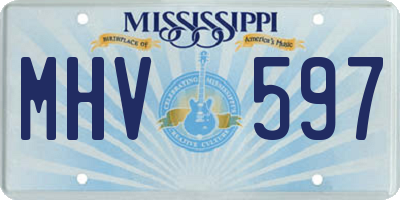 MS license plate MHV597