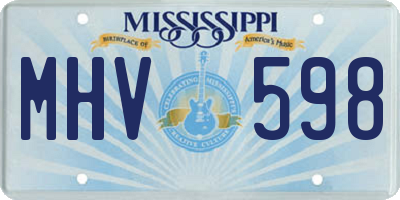 MS license plate MHV598