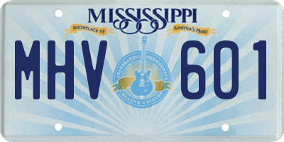 MS license plate MHV601