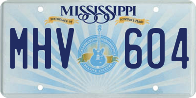 MS license plate MHV604