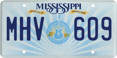 MS license plate MHV609