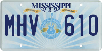MS license plate MHV610